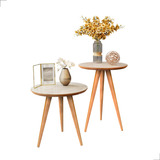 Conjunto Mesa De Canto Lateral Retro Sala Quarto Decora Lar