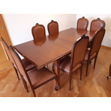 Conjunto Mesa De Jantar Antiga 8 Cadeiras Imbuia Década 50