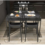 Conjunto Mesa De Jantar Retro 120x90 C 4 Cadeiras Allegra Es