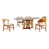 Conjunto Mesa De Jantar Seis Cadeiras - Tampo De Vidro