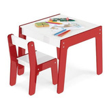 Conjunto Mesa E Cadeira Infantil Vermelha