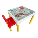 Conjunto Mesa Infantil 1 Cadeira Camaleão Escolar Plástica