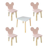 Conjunto Mesa Infantil Com 4 Cadeiras Mickey/minnie