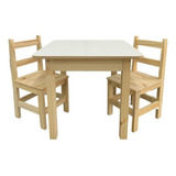 Conjunto Mesa Infantil Madeira Maciça Resistente 2 Cadeiras