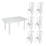 Conjunto Mesa Retangular C/6 Cadeiras Bistrô