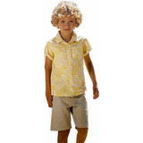 Conjunto Milon Infantil Juvenil Menino Camisa Social Bermuda