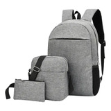 Conjunto Mochila Notebook Escola Kit Bolsa 3 Peças Unisex