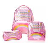 Conjunto Mochilete Sweet Dreams Com Lancheira E Estojo Isibrás