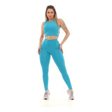 Conjunto Modella Legging E Cropped Preto Adulto.