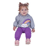 Conjunto Moletom Bebê Infantil De Inverno Menina Fofinho 