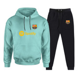 Conjunto Moletom Blusa E Calça Estampa Time Barcelona Spotif