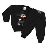 Conjunto Moletom Flanelado Infantil Estilo Unissex Conforto