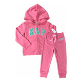 Conjunto Moletom Gap Infantil Menina Bege Rosa