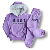 Conjunto Moletom Infantil Menina Blusa Calça Capuz Peludinho