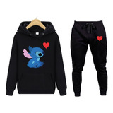 Conjunto Moletom Stitch Unissex Femino Infantil Casaco Blusa