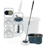 Conjunto Mop Rotatório Balde 13l C/cesto Inox + 2 Refis