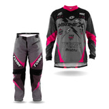 Conjunto Motocross Feminino Trilha Camisa +