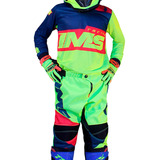 Conjunto Motocross Infantil Ims Army Flúor Calça E Camisa