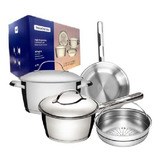 Conjunto Panelas Aço Inox Com 4 Peças Allegra Tramontina