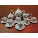 Conjunto Para Café Porcelana Pozzani Bule Xícaras Leiteira