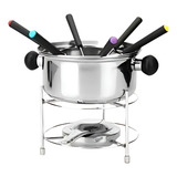 Conjunto Para Fondue Aço Inox Kit Completo C/ Fogareiro