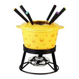 Conjunto Para Fondue Ceramica Inox 1 Lit Chocolate 11 Peças