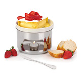 Conjunto Para Fondue De Queijo Brie Forma Inox Branco - 4 Pe