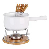 Conjunto Para Fondue Panela Cerâmica 1,5l 11 Peças Queijos