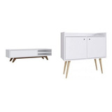 Conjunto Para Sala De Estar Aparador E Rack Estilare