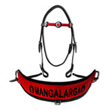 Conjunto Peitoral Bordado Mangalarga + Cabeçada De Couro Top