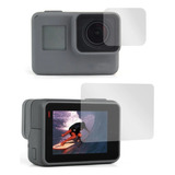 Conjunto Película Vidro Lente Tela Lcd Gopro Hero 6 7 Black