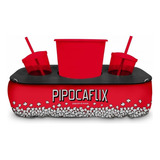 Conjunto Pipocaflix Almofada Para Suporte Copos E Pipoca Cor Vermelho