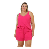 Conjunto Plus Size Shorts Amarra Regata