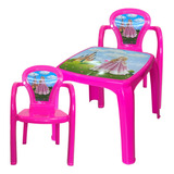 Conjunto Poltrona Infantil Com Label Mesa E 2 Mini Cadeira