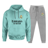 Conjunto Real Madrid Blusa E Calça De Moletom Com Capuz