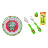 Conjunto Refeição Bebe Pratinho Infantil Tigela E Colher