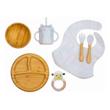 Conjunto Refeição Infantil Em Bambu