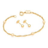 Conjunto Rommanel Infantil E Bebê Brinco E Pulseira K04