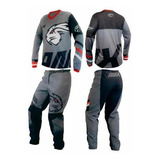 Conjunto Roupa Amx Duo Motocross Trilha Enduro Cinza E Preto
