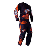 Conjunto Roupa Amx Duo Motocross Trilha Enduro Laranja