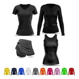 Conjunto Roupa Feminina Esportiva Segunda Pele Proteção Uv50