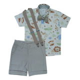 Conjunto Roupa Festa Infantil Bebe Menino