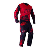 Conjunto Roupa Motocross Amx Duo Vermelho Enduro Trilha
