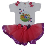 Conjunto Saia Tutu Bolofofo Bunny, Rick, Sophie, Pow, Pipi.