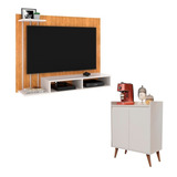 Conjunto Sala De Estar Home Painel Para Tv E Buffet Retrô