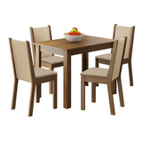 Conjunto Sala De Jantar Cíntia Madesa Mesa Com 4 Cadeiras Cor Rustic/crema/pérola 045667gx4tper