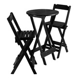 Conjunto Sala De Jantar Trecksm Trecksm Bistro Com 2 Cadeiras Desenho Liso Mesa De 99cm Comprimento Máximo X 55cm De Largura X 95cm De Altura - Preto