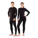 Conjunto Segunda Pele Térmica Flanelado Frio Intenso Preto