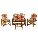 Conjunto Sofá Poltronas E Mesa De Bambu, Cadeira Bambu U