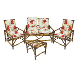 Conjunto Sofá Poltronas E Mesa De Bambu Direto Da Fabrica 